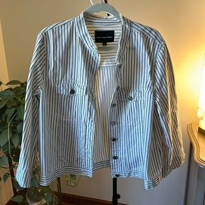 Who What Wear lightweight striped denim jacket